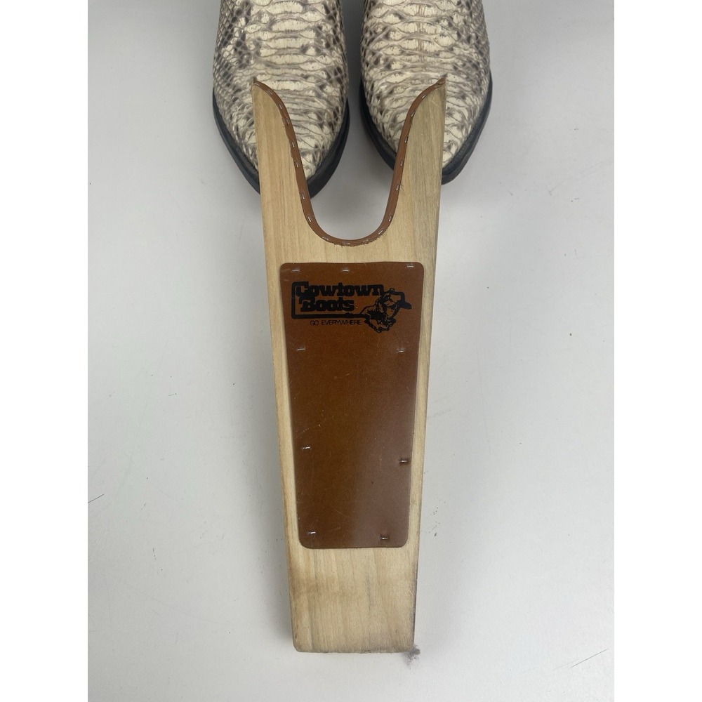 Vaquero Cowboy Boots Red Leather Uppers With White/black Snakeskin On Lower - Picture 14 of 16